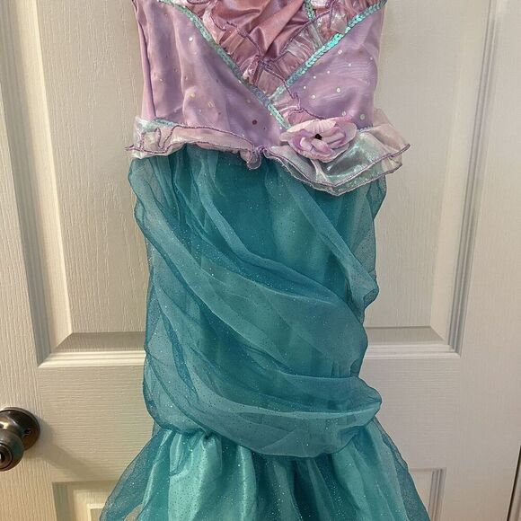 Disney Store Ariel The Little Mermaid Dress Costume Halloween Girls Size 5-6 - Picture 3 of 15